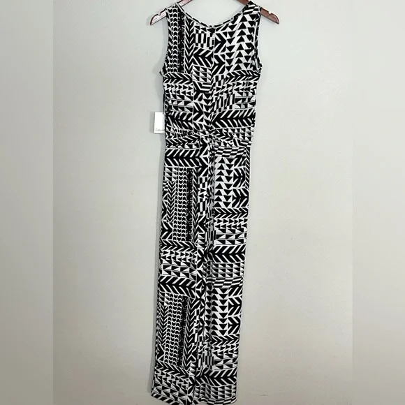 Calvin Klein NEW One Piece Wide Leg Tribal Print Jumpsuit Sz 6